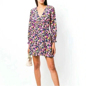 Saloni Eve Hot House Mirage silk mini dress